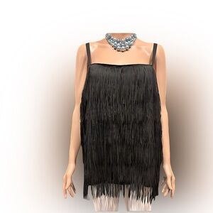 Eloquii Black Fringe Top